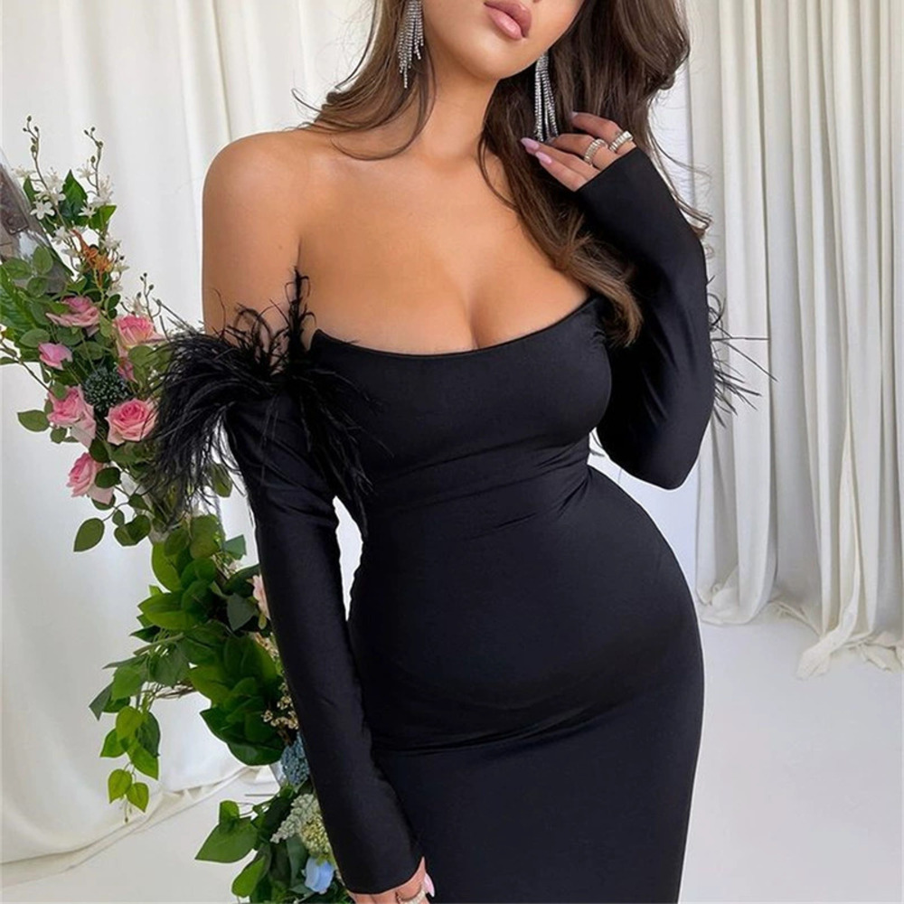 ZARA Sexy Low Cut Backless Long Sleeve Bodycon A-Line Dress